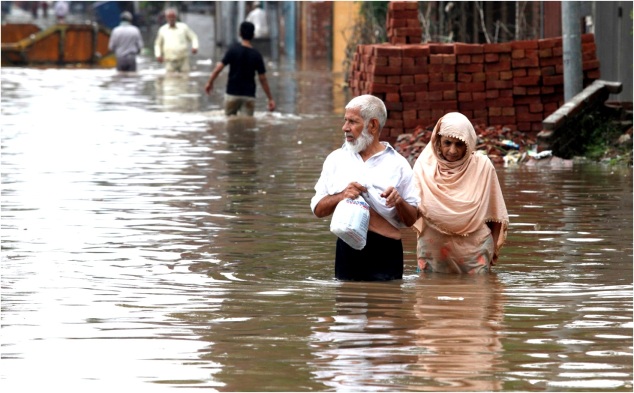 390 villages in Kashmir were completely under water while 1225 villages were partially affected